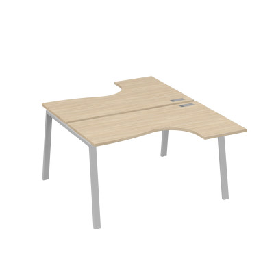 Рабочая станция TRE (2х140) столы Классика эргономичные дуб скандинавский / металлокаркас серый А4 С3 181 ДК