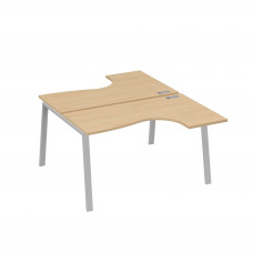 Рабочая станция TRE (2х140) столы Классика эргономичные натуральный дуб / металлокаркас серый А4 С3 181 НД