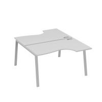 Рабочая станция столы (2х140) эргономичные Классика каркасTRE серый / металлокаркас серый А4 С3 184 СЕ