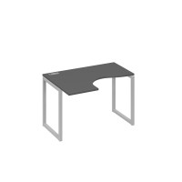Стол "Классика" на металлокаркасе QUATTRO эргономичный левый антрацит премиум / металлокаркас серый А4 С4 031 АР