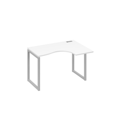 Стол 120 эргономичный правый Классика каркас QUATTRO белый премиум / металлокаркас серый А4 С4 032 БП