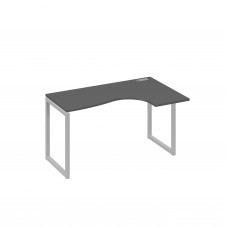 Стол металлокаркас QUATTRO эргономичный правый "Классика" антрацит премиум / металлокаркас серый А4 С4 034 АР