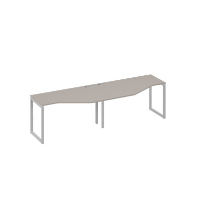 Рабочая станция опоры QUATTRO столы (2х140) Техно мокко премиум / металлокаркас серый А4 С4 053-2 МП