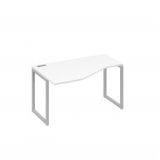 Стол левый "Техно" эргономичный на металлокаркасе QUATTRO белый премиум / металлокаркас серый А4 С4 053 БП