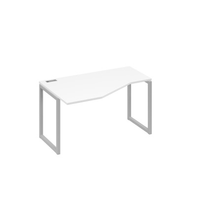 Стол левый "Техно" эргономичный на металлокаркасе QUATTRO белый премиум / металлокаркас серый А4 С4 053 БП