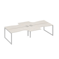 Рабочая станция столы (4х160) Классика каркас QUATTRO дуб / металлокаркас серый А4 С4 182-2 ДШ