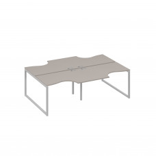 Рабочая станция столы (4х120) Классика опоры QUATTRO мокко премиум / металлокаркас серый А4 С4 183-2 МП