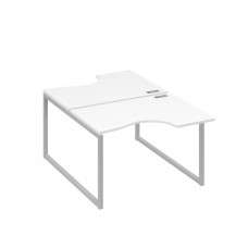 Рабочая станция столы Классика QUATTRO (2х120) белый премиум / металлокаркас серый А4 С4 183 БП