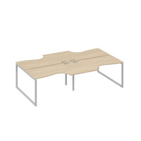 Рабочая станция (4х140) столы Классика каркас QUATTRO дуб скандинавский / металлокаркас серый А4 С4 184-2 ДК