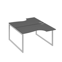 Рабочая станция каркас QUATTRO (2х140) столы Классика антрацит премиум / металлокаркас серый А4 С4 184 АР