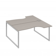 Рабочая станция (2х160) столы Классика опоры QUATTRO мокко премиум / металлокаркас серый А4 С4 185 МП