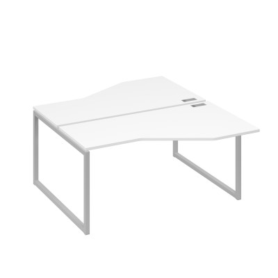 Рабочая станция со столами Техно (2х160) каркас QUATTRO белый премиум / металлокаркас серый А4 С4 188 БП