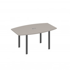 Стол 160 фигурный на металлокаркасе UNO для переговоров мокко премиум / металлокаркас антрацит А4 А1 111 МП