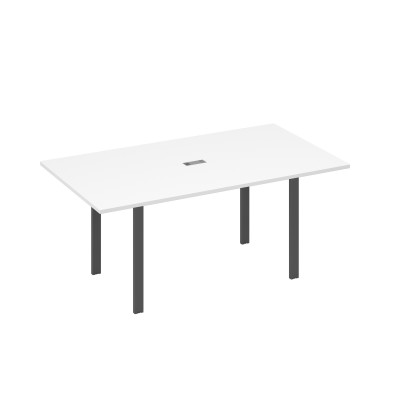 Стол 180 на металлокаркасе UNO для переговоров белый премиум / металлокаркас антрацит А4 А1 122 БП