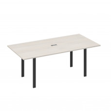 Стол 200 на металлокаркасе UNO в переговорную дуб / металлокаркас антрацит А4 А1 123 ДШ
