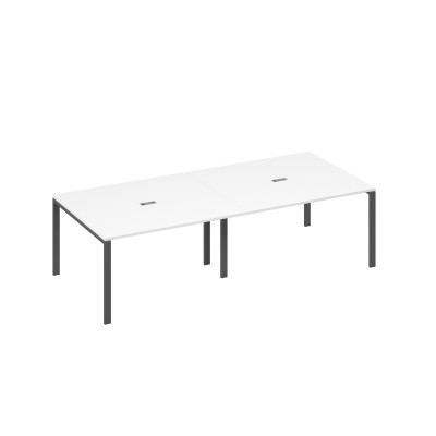 Стол переговорный 280 на каркасе UNO белый премиум / металлокаркас антрацит А4 А1 132-2 БП