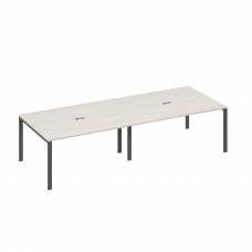 Стол для переговоров 320x124 на металлокаркасе UNO дуб / металлокаркас антрацит А4 А1 133-2 ДШ