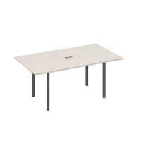 Стол 180 прямой для переговоров каркас DUE дуб / металлокаркас антрацит А4 А2 122 ДШ