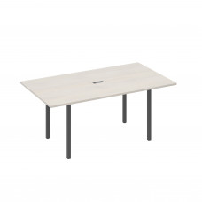 Стол 180 прямой для переговоров каркас DUE дуб / металлокаркас антрацит А4 А2 122 ДШ