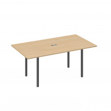 Стол 180 прямой для переговоров каркас DUE натуральный дуб / металлокаркас антрацит А4 А2 122 НД