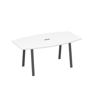 Стол 180 на опорах TRE для переговоров белый премиум / металлокаркас антрацит А4 А3 112 БП