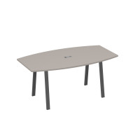 Стол 180 на опорах TRE для переговоров мокко премиум / металлокаркас антрацит А4 А3 112 МП