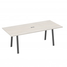 Стол 220 на каркасе TRE для переговоров дуб / металлокаркас антрацит А4 А3 124 ДШ