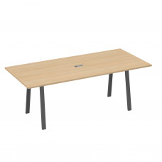Стол 220 на каркасе TRE для переговоров натуральный дуб / металлокаркас антрацит А4 А3 124 НД