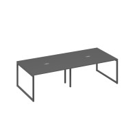 Стол для переговоров 280 на каркасе QUATTRO антрацит премиум / металлокаркас антрацит А4 А4 132-2 АР