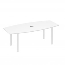 Стол 220 для переговоров фигурный на металлокаркасе UNO белый премиум / металлокаркас белый А4 Б1 114 БП