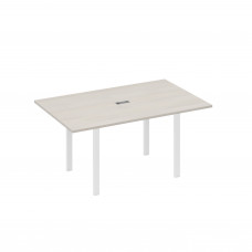 Стол 160 на металлокаркасе UNO переговорный дуб / металлокаркас белый А4 Б1 121 ДШ
