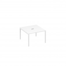 Стол 120 на металлокаркасе UNO в переговорную белый премиум / металлокаркас белый А4 Б1 131 БП