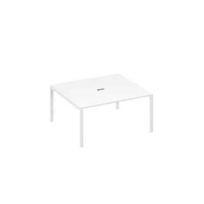 Стол 160 на каркасе UNO для переговоров белый премиум / металлокаркас белый А4 Б1 136 БП