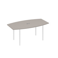 Стол для переговоров 180 опоры DUE мокко премиум / металлокаркас белый А4 Б2 112 МП