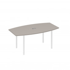 Стол для переговоров 180 опоры DUE мокко премиум / металлокаркас белый А4 Б2 112 МП