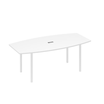Стол для переговоров 200 на каркасе DUE белый премиум / металлокаркас белый А4 Б2 113 БП
