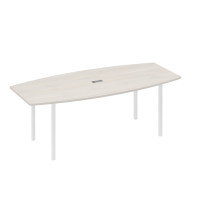 Стол для переговоров 220 с каркасом DUE дуб / металлокаркас белый А4 Б2 114 ДШ