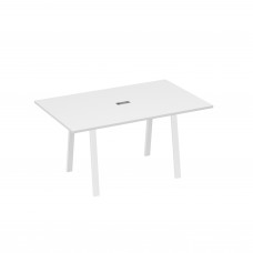 Стол 160 в переговорную металлокаркас TRE белый премиум / металлокаркас белый А4 Б3 121 БП