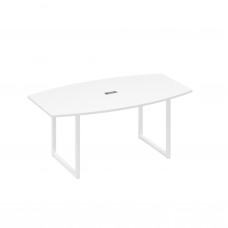 Стол для переговоров 180 на каркасе QUATTRO белый премиум / металлокаркас белый А4 Б4 112 БП