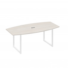Стол переговорный 200 с металлокаркасом QUATTRO дуб / металлокаркас белый А4 Б4 113 ДШ