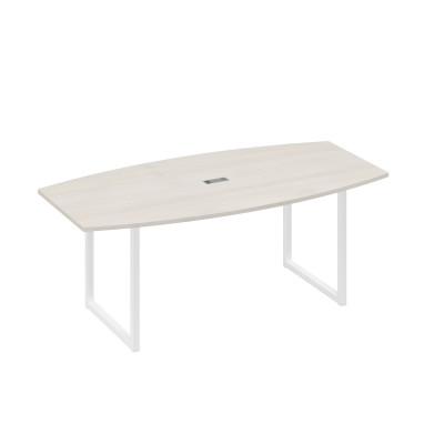 Стол переговорный 200 с металлокаркасом QUATTRO дуб / металлокаркас белый А4 Б4 113 ДШ
