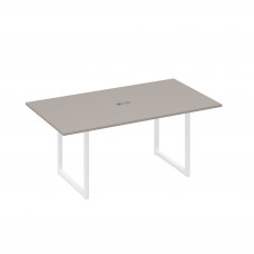 Стол 180 с опорами QUATTRO переговорный мокко премиум / металлокаркас белый А4 Б4 122 МП