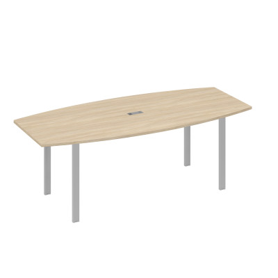 Стол 220 для переговоров фигурный на металлокаркасе UNO дуб скандинавский / металлокаркас серый А4 С1 114 ДК