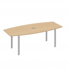 Стол 220 для переговоров фигурный на металлокаркасе UNO натуральный дуб / металлокаркас серый А4 С1 114 НД