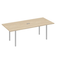 Стол переговорный 220 на металлокаркасе DUE дуб скандинавский / металлокаркас серый А4 С2 124 ДК