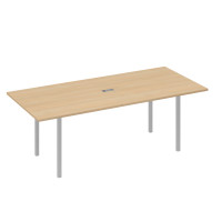 Стол переговорный 220 на металлокаркасе DUE натуральный дуб / металлокаркас серый А4 С2 124 НД