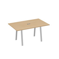 Стол 160 в переговорную металлокаркас TRE натуральный дуб / металлокаркас серый А4 С3 121 НД