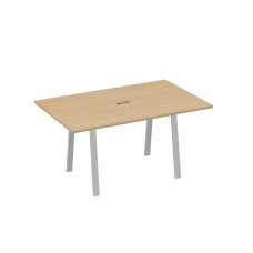 Стол 160 в переговорную металлокаркас TRE натуральный дуб / металлокаркас серый А4 С3 121 НД