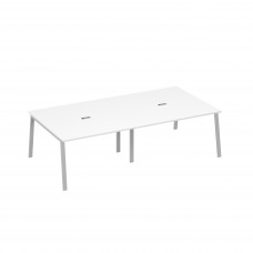 Стол 280 с опорами TRE для переговоров белый премиум / металлокаркас серый А4 С3 135-2 БП