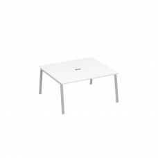 Стол 160 на каркасе TRE в переговорную белый премиум / металлокаркас серый А4 С3 136 БП